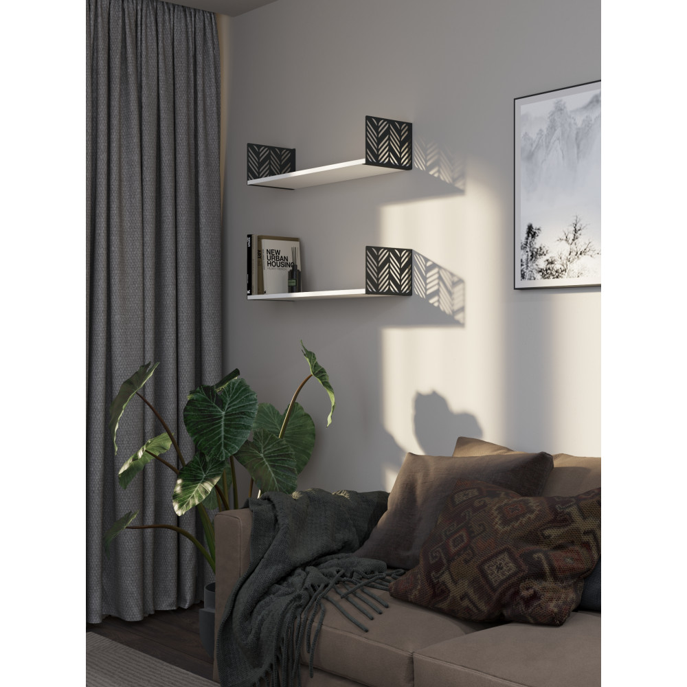 Полка навесная 17х80х22 см из ЛДСП Антрацит - Белая 381010 - Фото 1